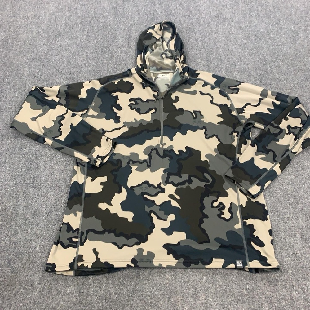 KUIU Peloton 200 Zip T Hoodie Mens 3XL Vias Camo Fleece Pullover Hunting